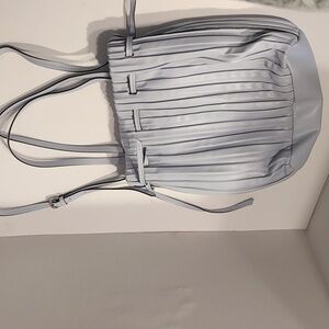 Zara Pleated Light Blue Draw String Bucket Bag